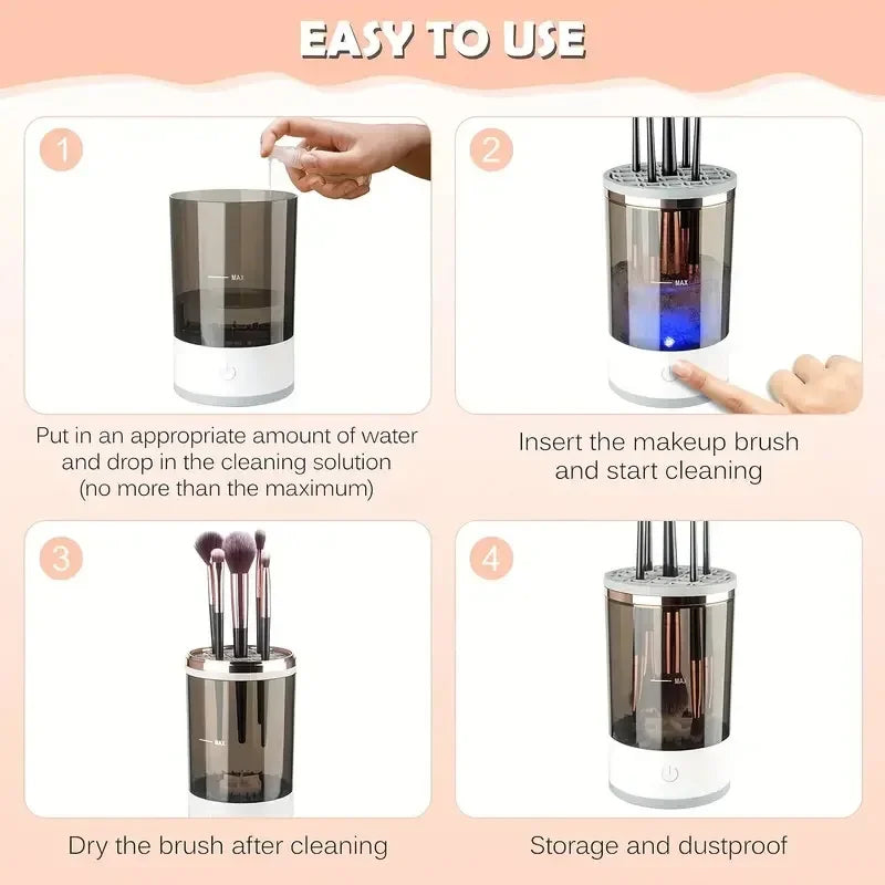 Limpiador automático de brochas de maquillaje