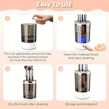 Limpiador automático de brochas de maquillaje