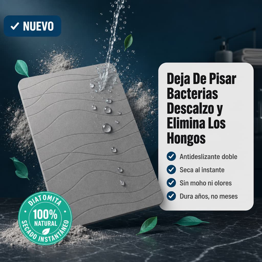 Sin Hongos. Sin Olor. Sin Bacterias. Tapete De Piedra BASYK® 60x40CM